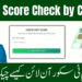 An informational guide for pmt score check by cnic 2026, featuring the BISP logo, a digital portal interface showing a poverty dynamic score, and Urdu text explaining how to verify eligibility for the Benazir Income Support Programme.